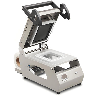 304 Stainless Steel Manual Tray Sealing Machine DQ-2 with Adjustable Temperature Circle-cut Design for Labor-saving Fast Food Packaging