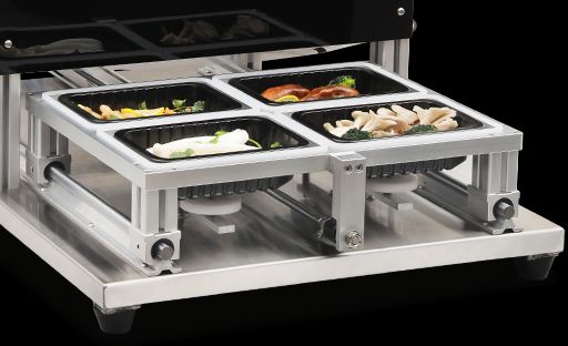 Fully Automatic Tray Sealing Machine with Food Grade Stainless Steel and 6061 Anodized Aluminum Mold for Fresh Food Packaging