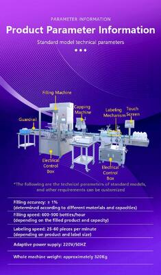 Customized Fully Automatic Four Head Filling and Capping Pure Mineral Water Self Flowing Liquid Filling Production Line CH-GZ002