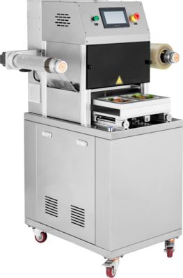 Gıda Sınıfı 304 Paslanmaz Çelik ve Modifiye Atmosfer Paketleme için 6061 Eloksallı Alüminyum Kalıplı Ticari Otomatik Tepsi Kapatıcı