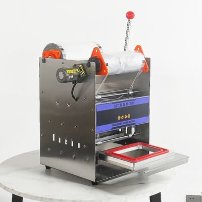Electric Manual Milk Tea Sealing Machine DF2014T-M with Food-Grade Stainless Steel Body and 6061 Anodized Aluminum Mold